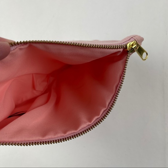 Oak Lane Cosmetic Bag Womens Pink Gold Zipper Square - Picture 5 of 5